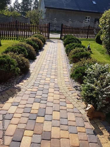 Garden path. Decorative paving stones
