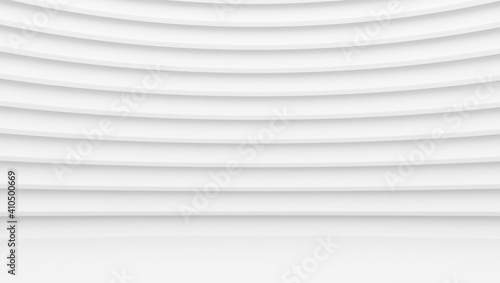 Abstract Architecture Background. 3d Render of White Circular Interior © castorStock