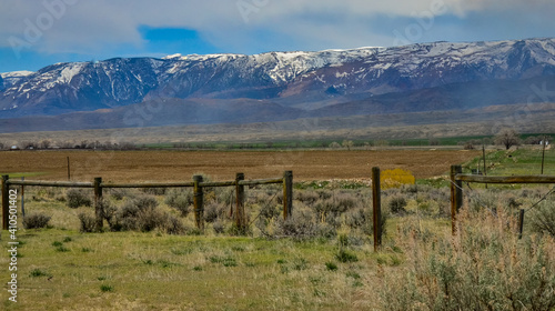 Mountain landscape, snow in the mountains in spring in Montana