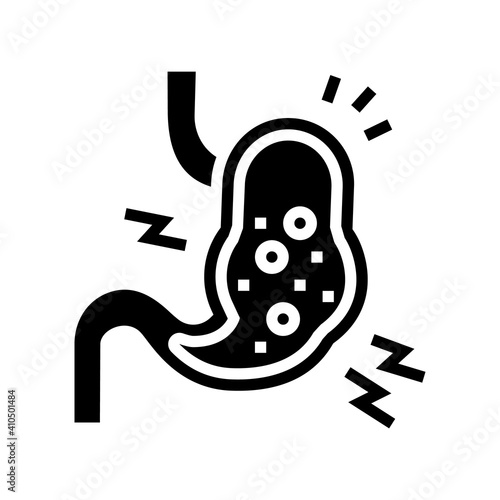 stomach upset glyph icon vector. stomach upset sign. isolated contour symbol black illustration