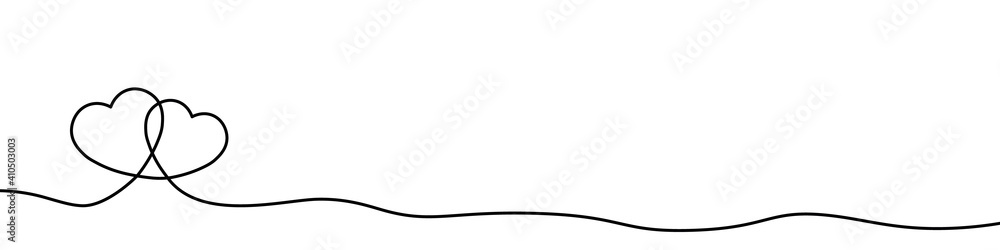 Hand-drawn single thin line hearts Hand-drawn single thin line hearts