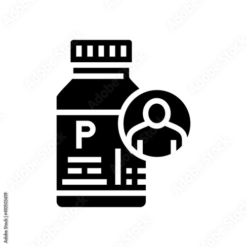 container probiotics glyph icon vector. container probiotics sign. isolated contour symbol black illustration