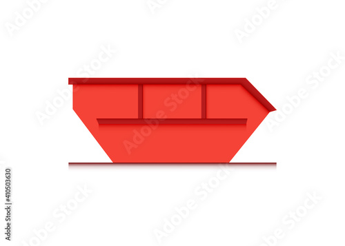 skip bin is a large open-topped waste container. red skip vector icon illustration photo