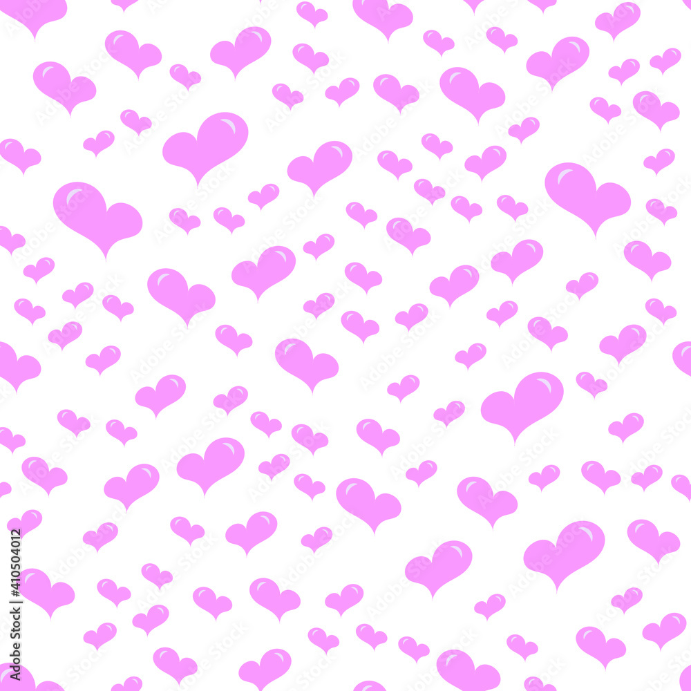 Seamless heart pattern pink pastel. Vector background with heart symbol. Seamless pattern. Valentine's Day, decoration, wedding, Birthday.  Vector illustration.