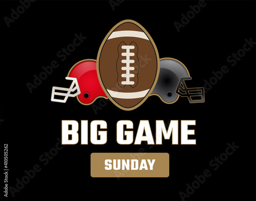 Super big bowl sunday black and gold vector illustration - black background