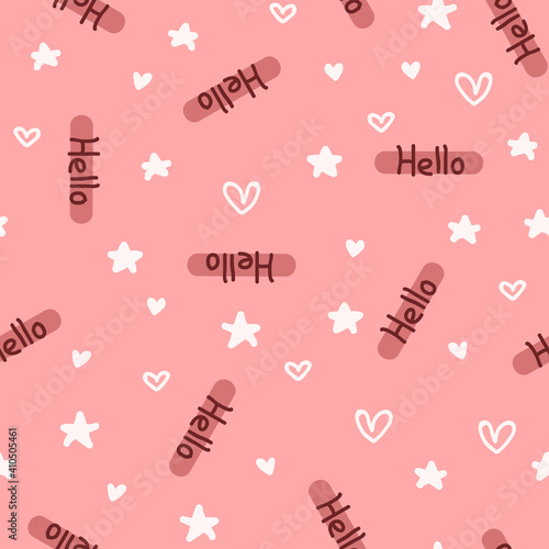 Simple hello doodle repeat pattern design
