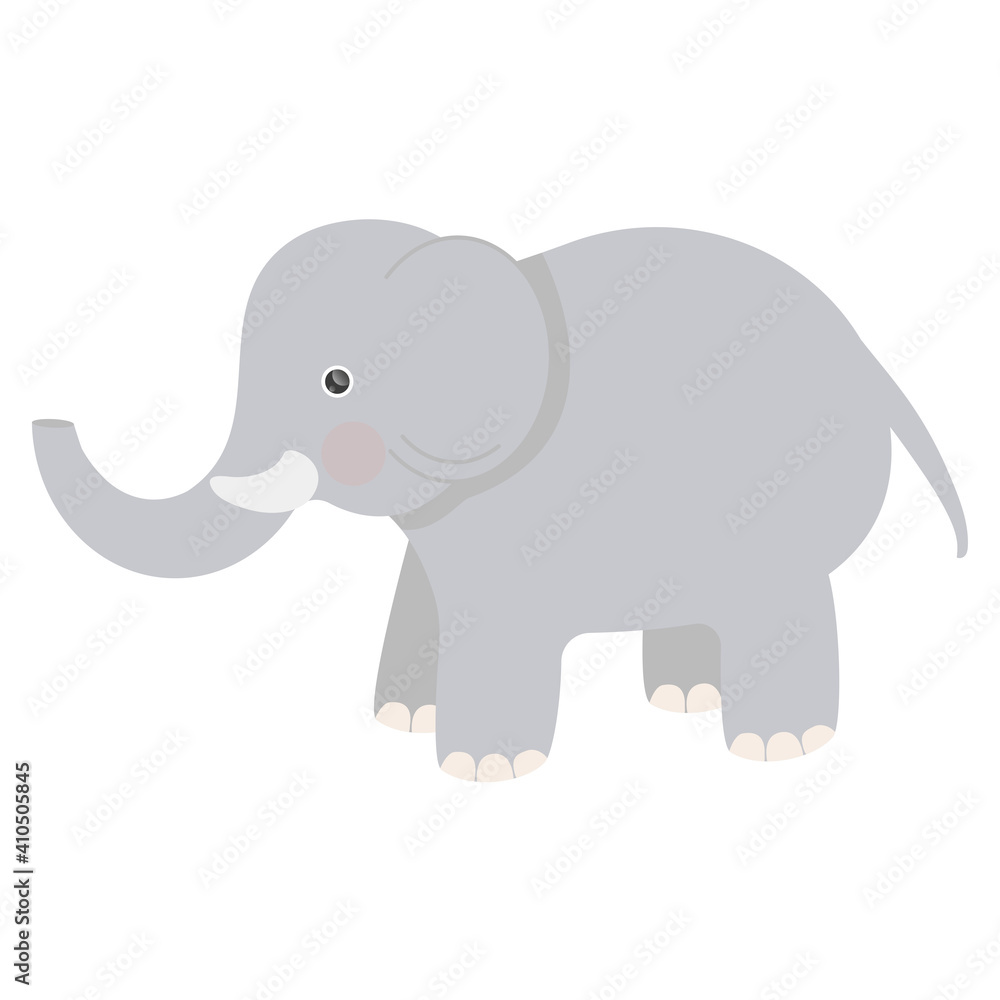 Fototapeta premium cute elephant baby illustration drawing for books magazines learning cards africa animals