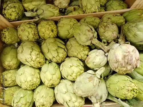 close up of artichokes