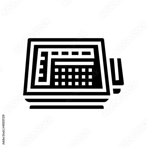 self service pos terminal glyph icon vector. self service pos terminal sign. isolated contour symbol black illustration