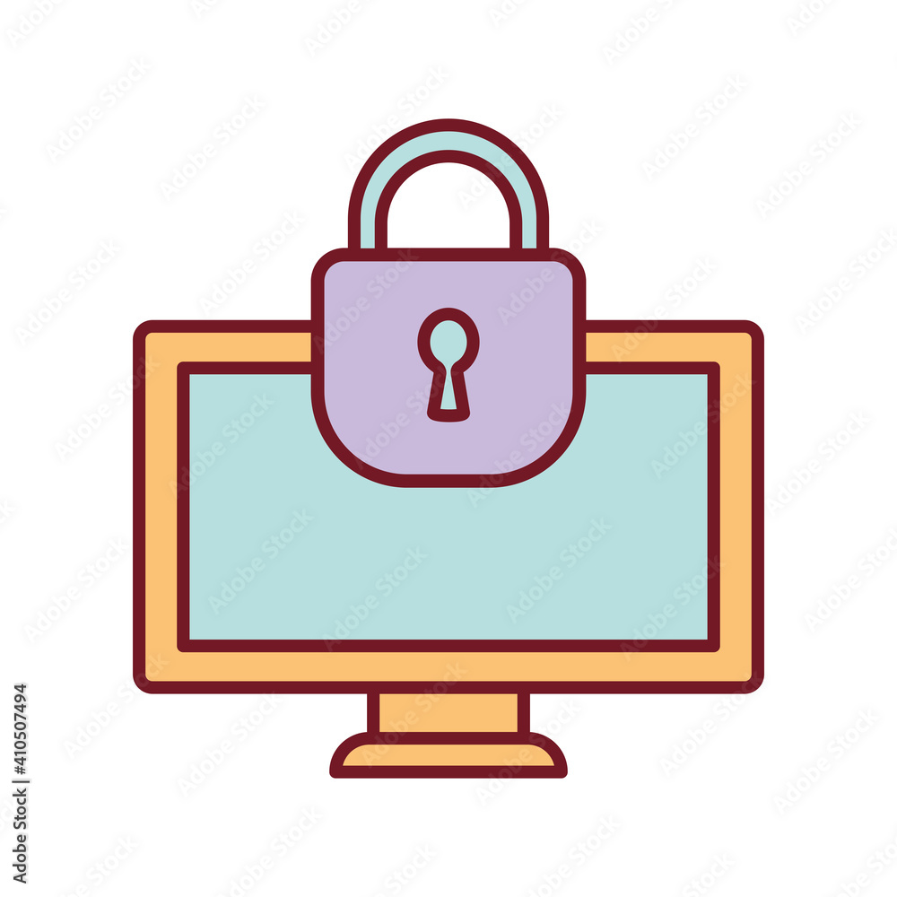 screen with a padlock on a white background screen with a padlock on a white background