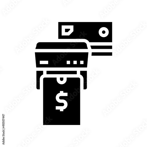 phone and card contactless pay pos terminal glyph icon vector. phone and card contactless pay pos terminal sign. isolated contour symbol black illustration