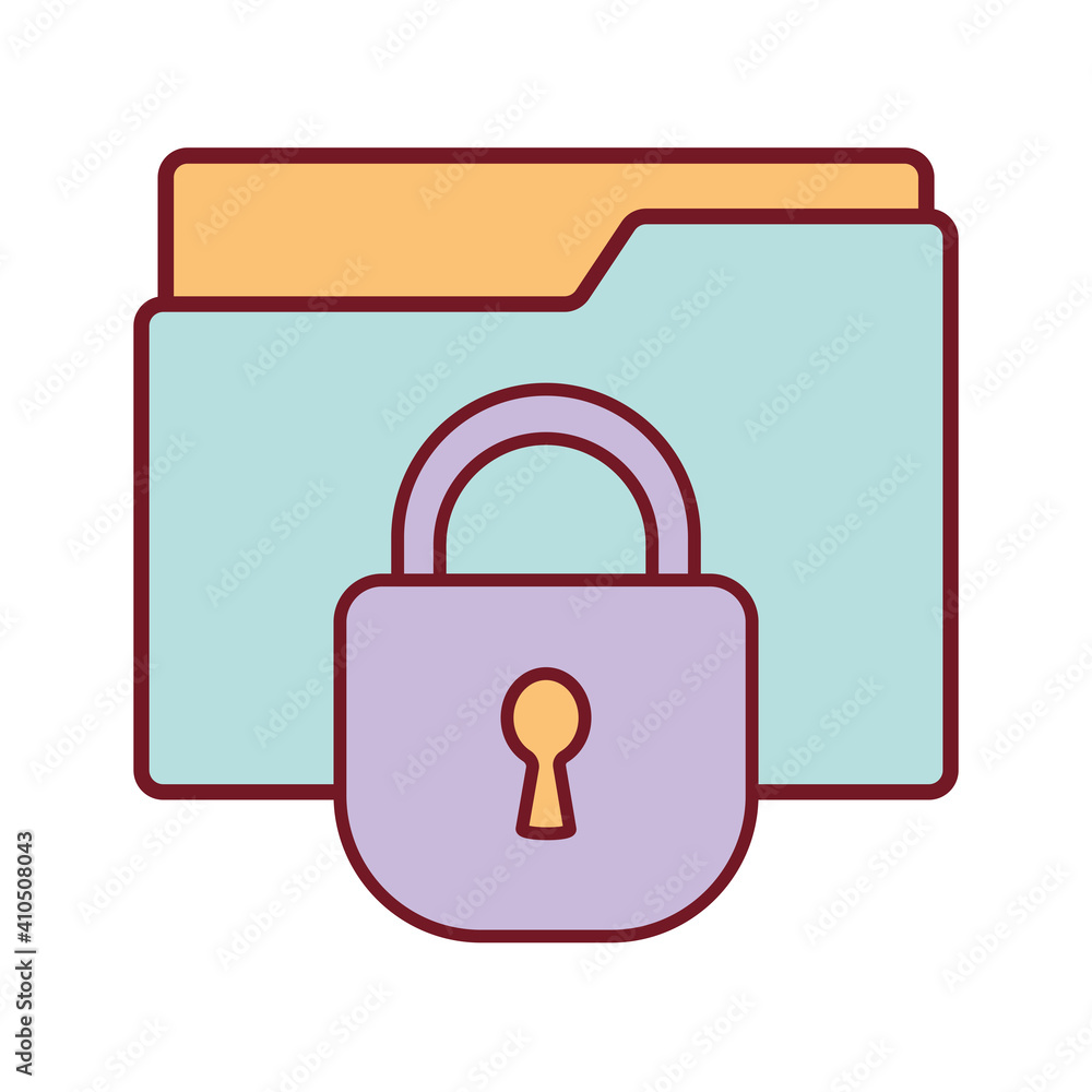 folder with a padlock on a white background folder with a padlock on a white background
