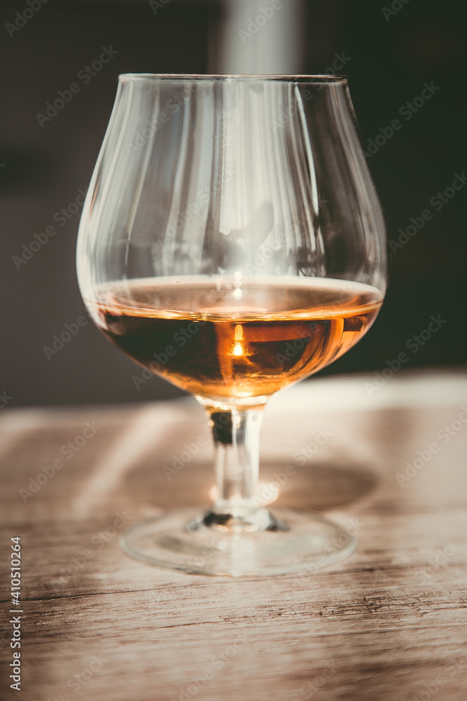 a glass of elite cognac on the bar a glass of elite cognac on the bar