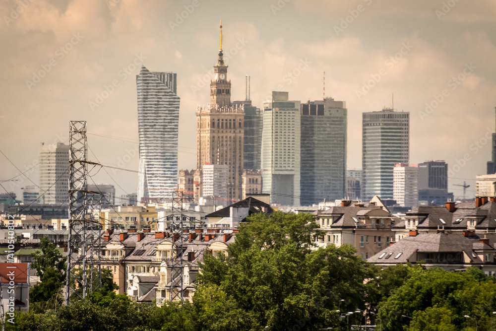 Fototapeta premium Offices and blocks in Warsaw, Poland