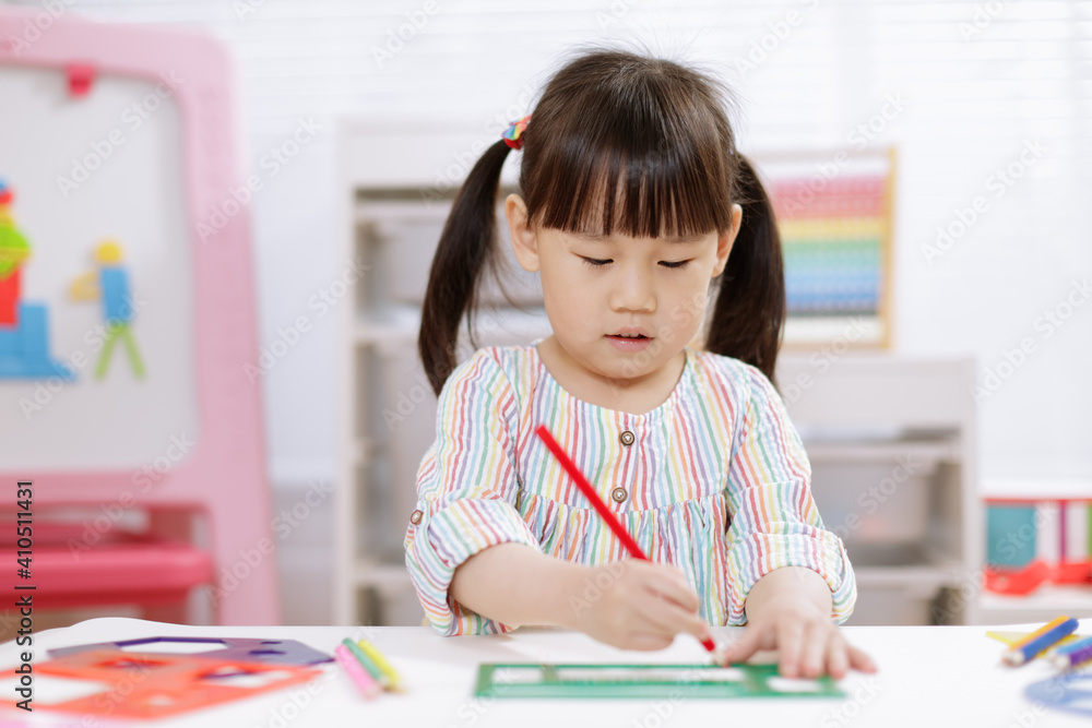 young girl practice drawing different shapes for homeschooling young girl practice drawing different shapes for homeschooling