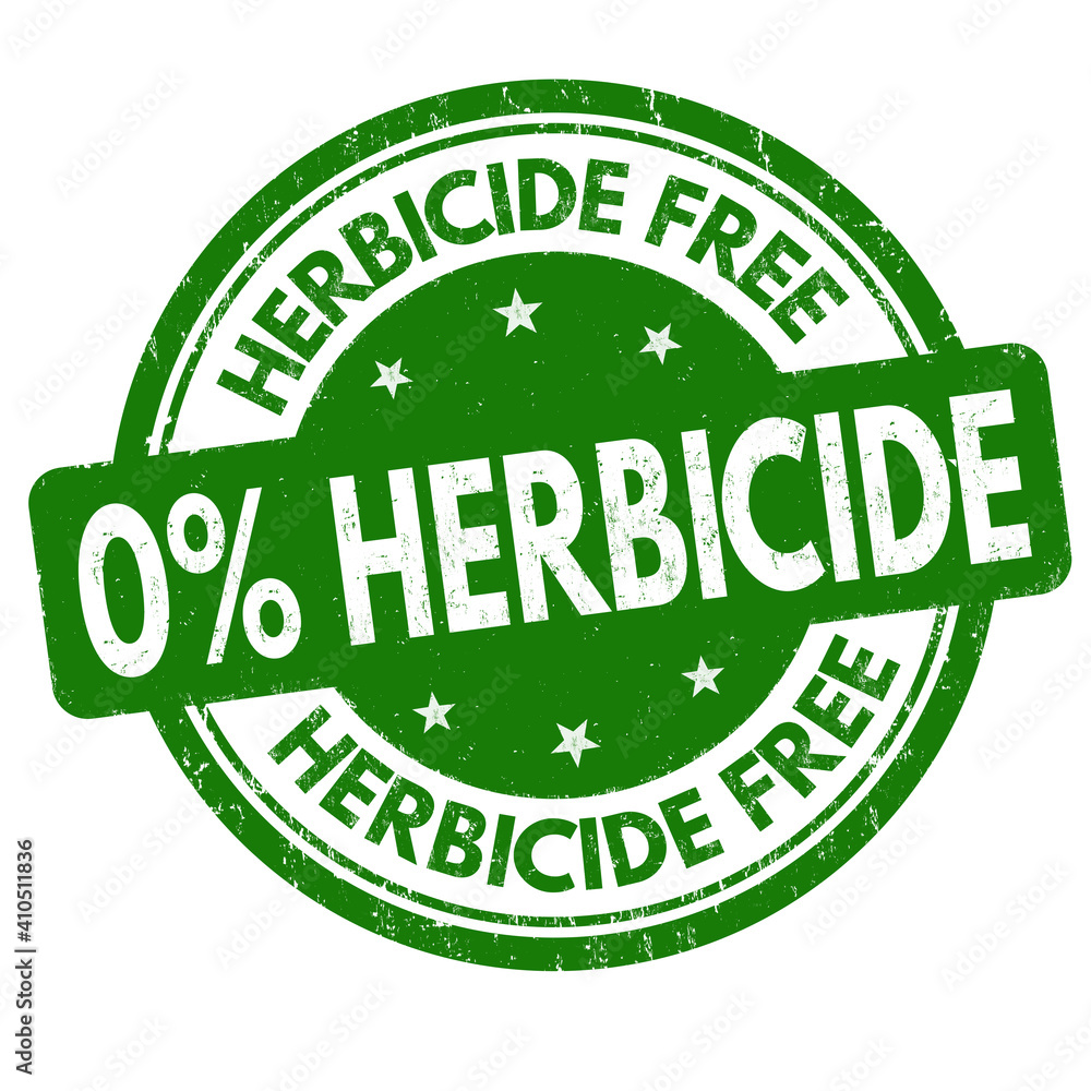 Herbicide free sign or stamp