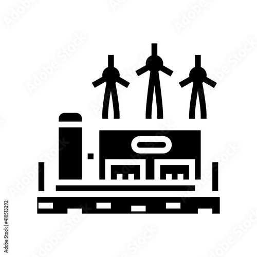 manufactoring hydrogen glyph icon vector. manufactoring hydrogen sign. isolated contour symbol black illustration