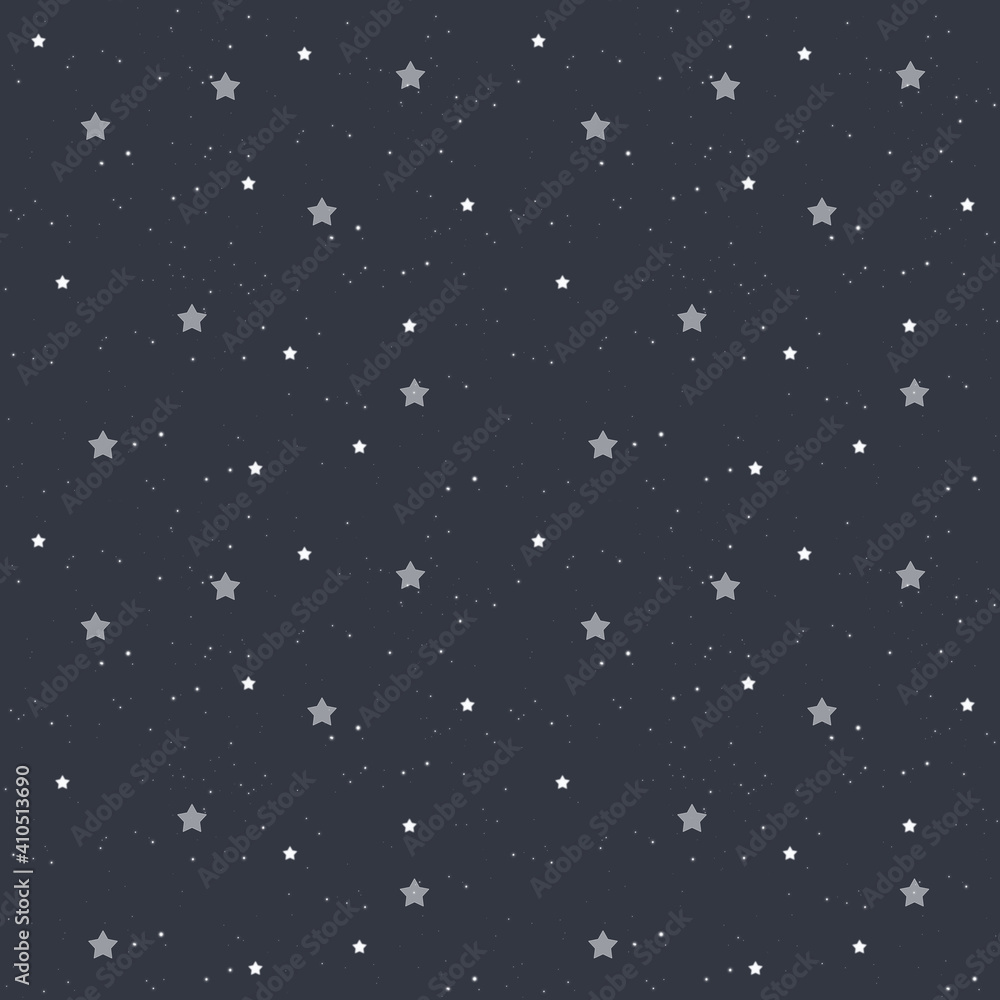 White stars on dark grey background, Seamless pattern for wallpaper, textile, wrapping, scrapbooking White stars on dark grey background, Seamless pattern for wallpaper, textile, wrapping, scrapbooking