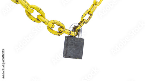 Padlock On a Yellow Chain