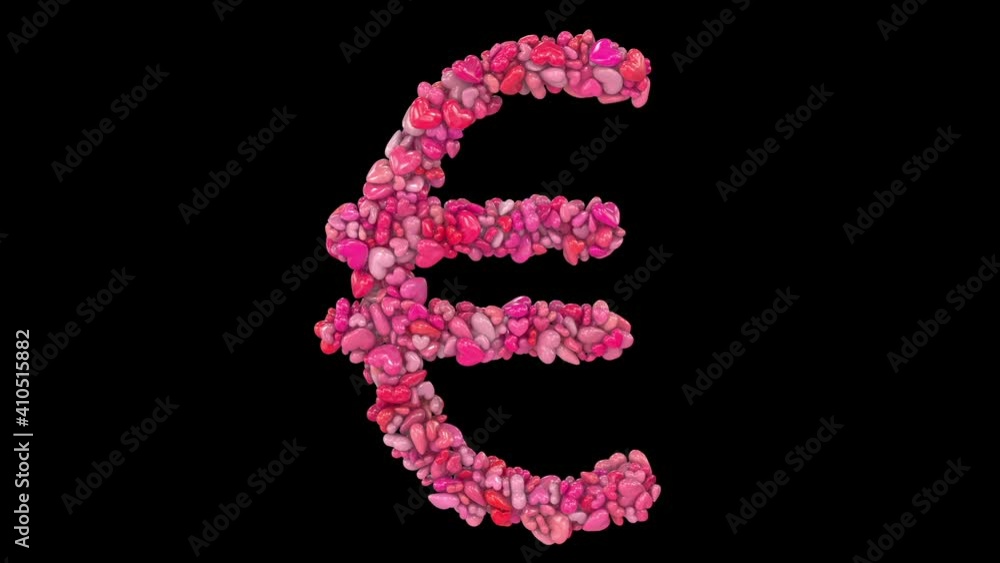 Animated Valentine Letters Formed Out Of Dynamic Pink Heart Particles euro Animated Valentine Letters Formed Out Of Dynamic Pink Heart Particles euro