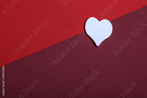 Valentine's day concept banner with heart on double red paper background photo