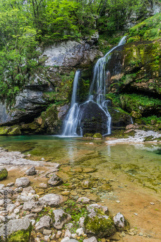 Slap Virje waterfall near Bovec village  Slovenia