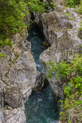 Soca river gorge near Bovec village, Slovenia
