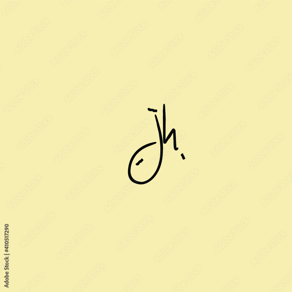 JH initial handwritten calligraphy, for monogram and logo JH initial handwritten calligraphy, for monogram and logo