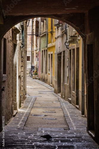 Alley in Piran town  Slovenia