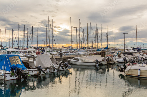 Sunset in Koper marina, Slovenia