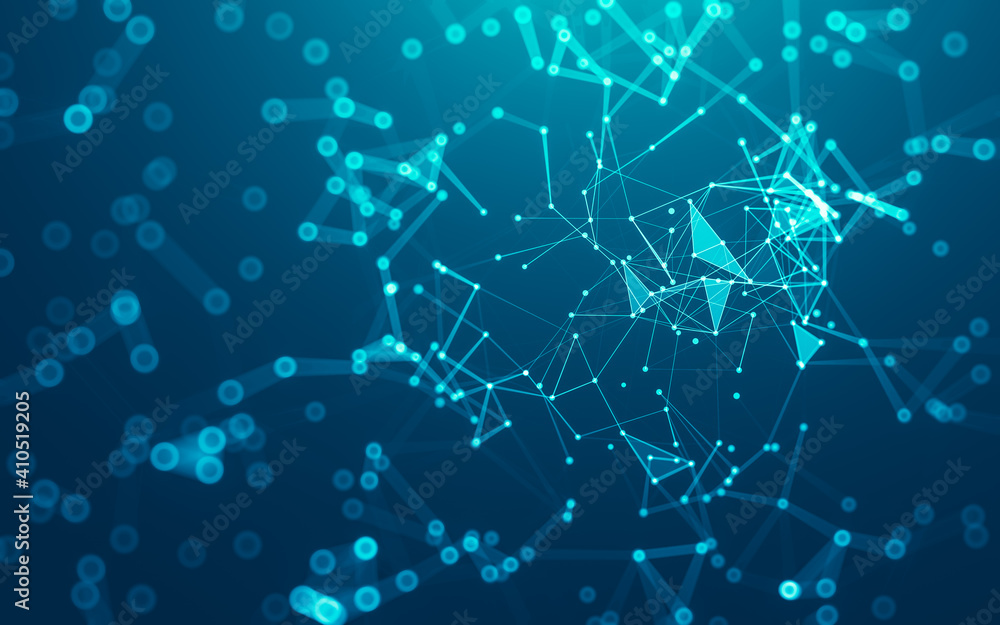 Abstract background. Molecules technology with polygonal shapes, connecting dots and lines. Connection structure. Big data visualization. Abstract background. Molecules technology with polygonal shapes, connecting dots and lines. Connection structure. Big data visualization.