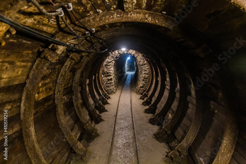 Tunnel of  an abandoned mercury mine in Idrija  Slovenia.