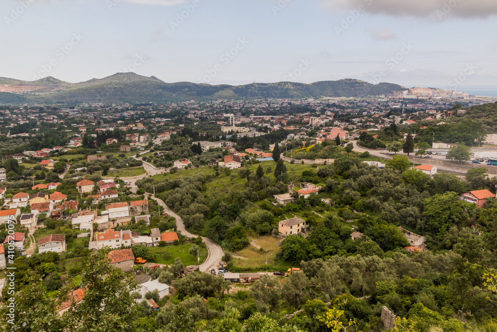 Aerial view of Bar, Montenegro