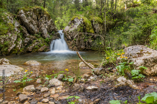 Fototapeta Naklejka Na Ścianę i Meble -  Small waterfall at Mlinski potok stream in Durmitor mountains, Montenegro