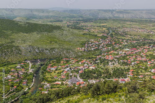 Aerial view of Blagaj near Mostar, Bosnia and Herzegovina