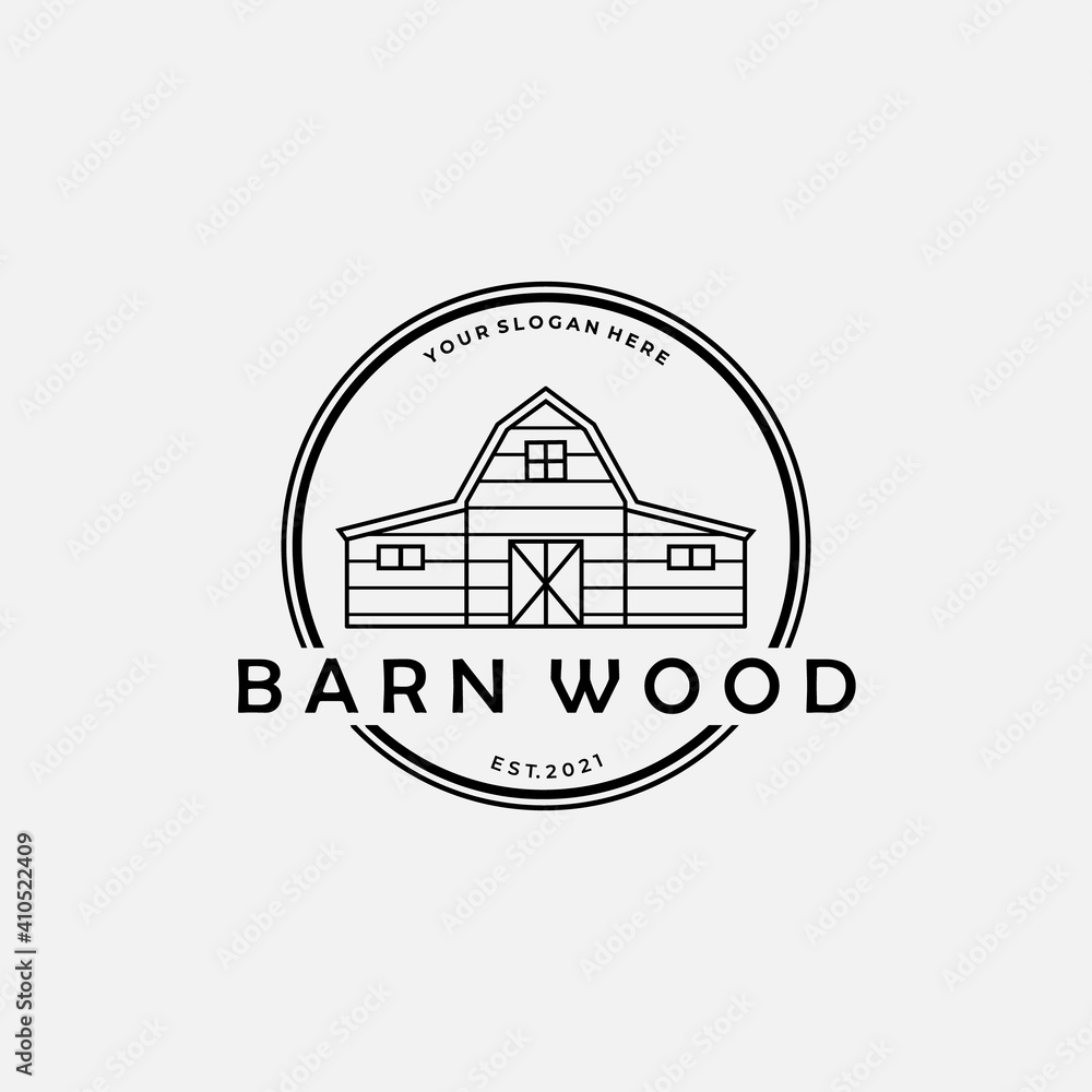 Print barn wood logo vector illustration design graphic