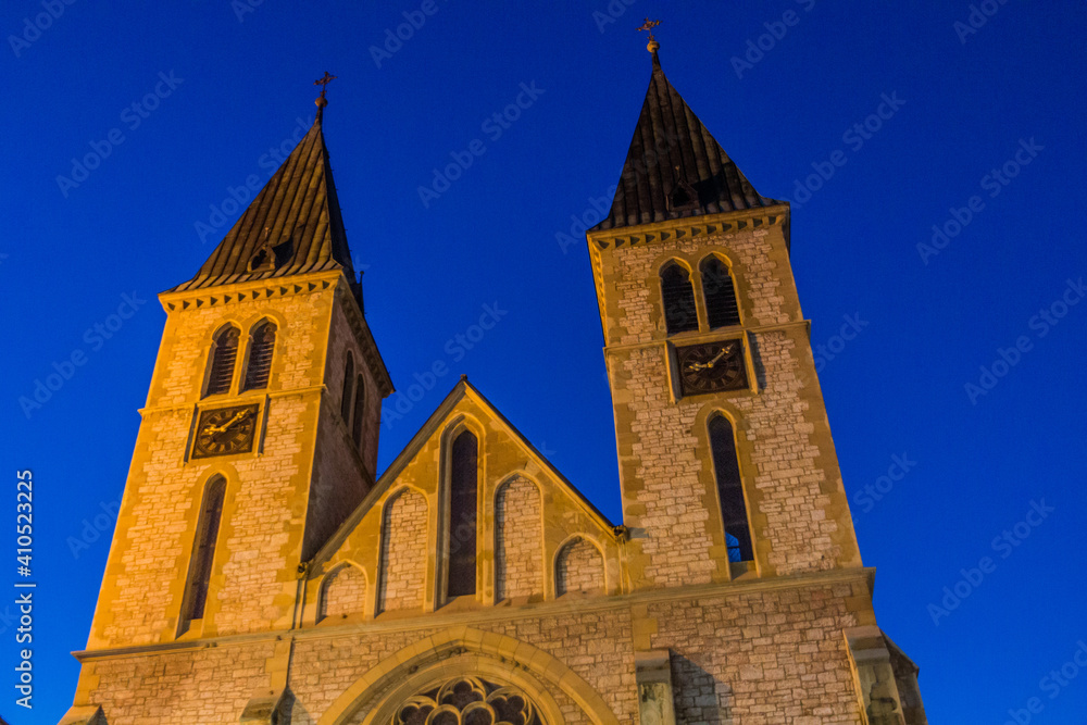 Fototapeta premium Sacred Heart Cathedral in Sarajevo. Bosnia and Herzegovina