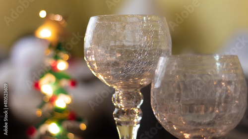 two glasses of champagne on the table