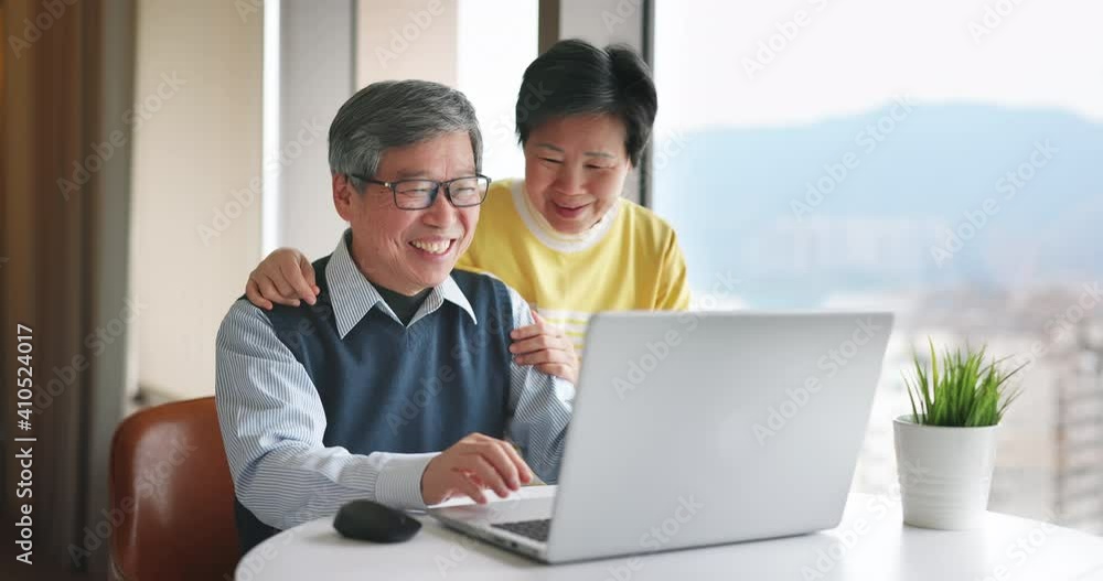 senior couple use laptop senior couple use laptop