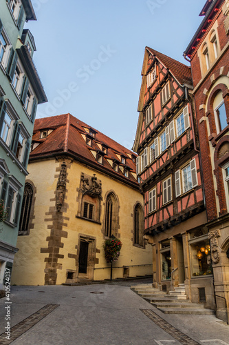 Medieval street in Tubingen  Germany