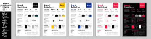 DIN A3 Brand Guidelines Poster Layout Set, Brand Manual Templates, Simple style and modern layout Brand Style, Brand Identity, Brand Guidelines