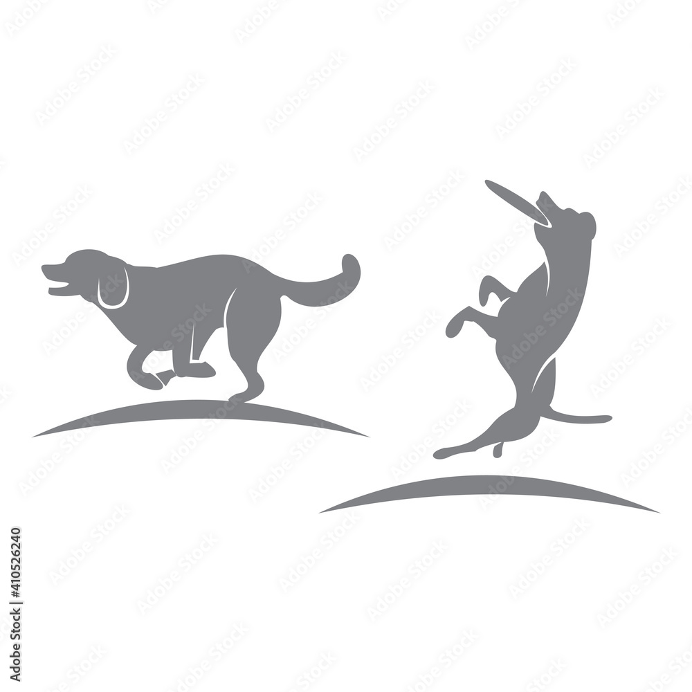 Dog Pet Set template design Animal illustration Emblem Mascot