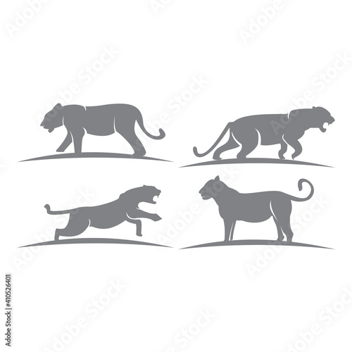 Tiger Animal Set Emblem Mascot Graphic Template Illustration