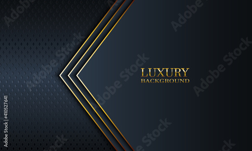Luxury banner background with dark navy and stripes and golden lines.