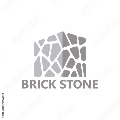Brick stone logo template design