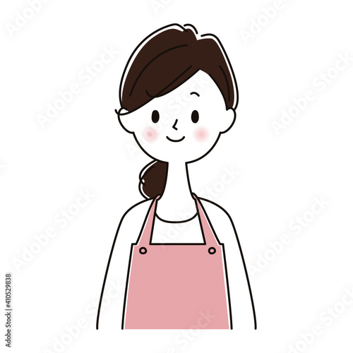 エプロン姿の女性　笑顔