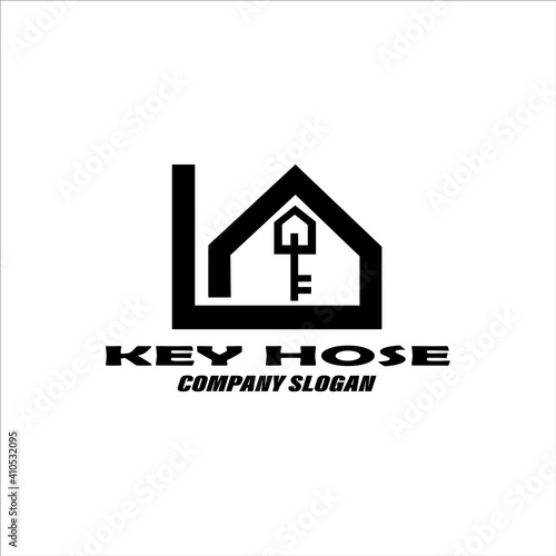 home security key house logo design