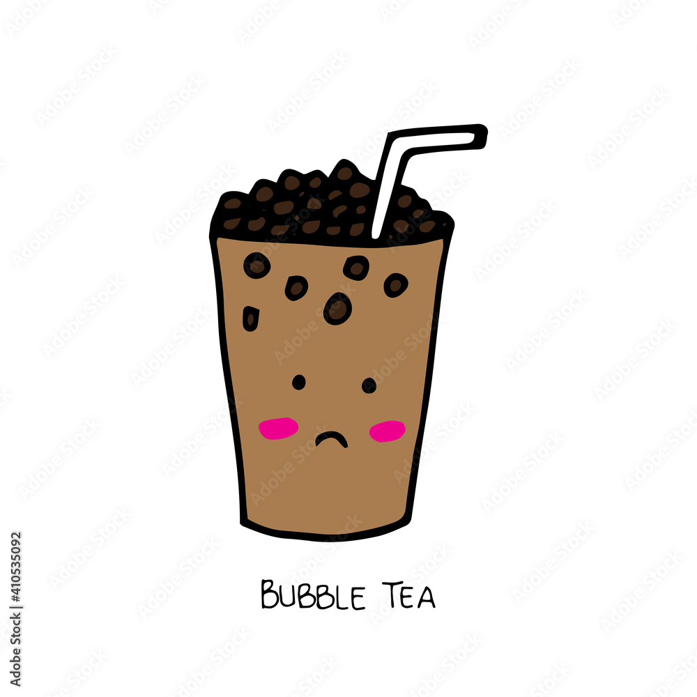 dark chocolate flavor with tapioca pearl. a cup of chocolate bubble tea with straw and face on white background. hand drawn vector. doodle for kids, logo, banner, poster sticker, clipart, advert. dark chocolate flavor with tapioca pearl. a cup of chocolate bubble tea with straw and face on white background. hand drawn vector. doodle for kids, logo, banner, poster sticker, clipart, advert.