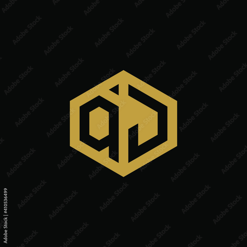 Initial letter QJ hexagon logo design vector Initial letter QJ hexagon logo design vector
