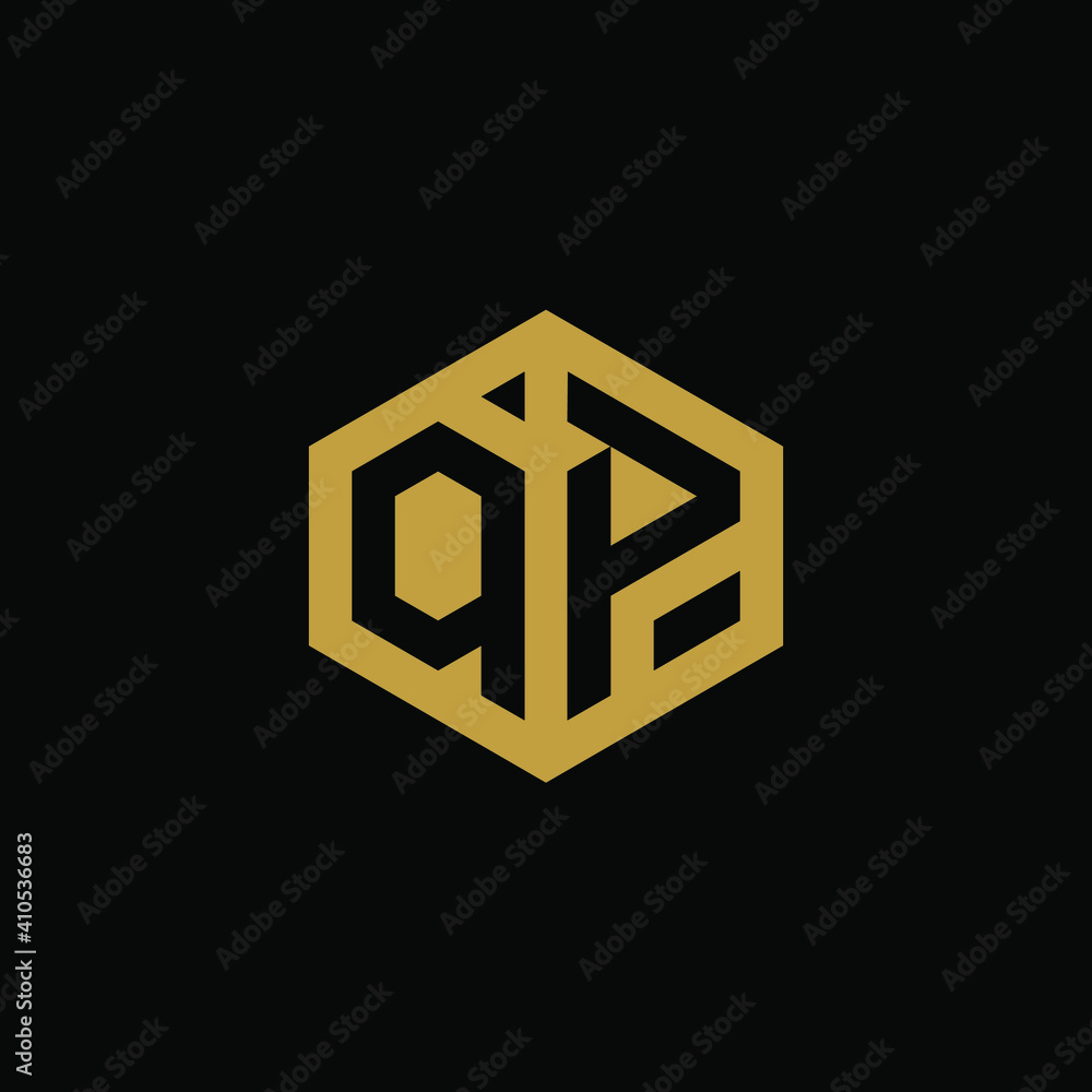 Initial letter QP hexagon logo design vector Initial letter QP hexagon logo design vector